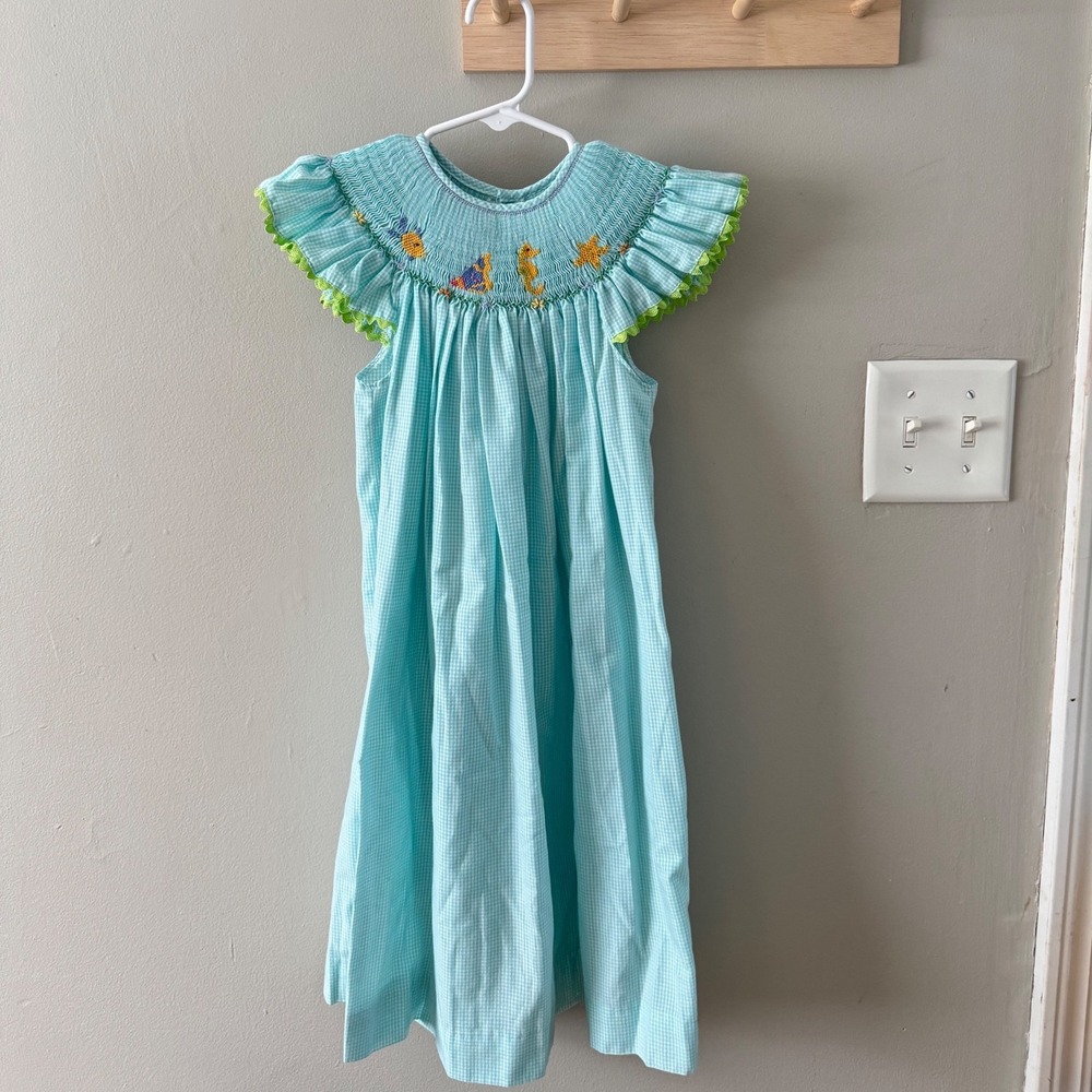 Size 4 Sea creature smocked dress